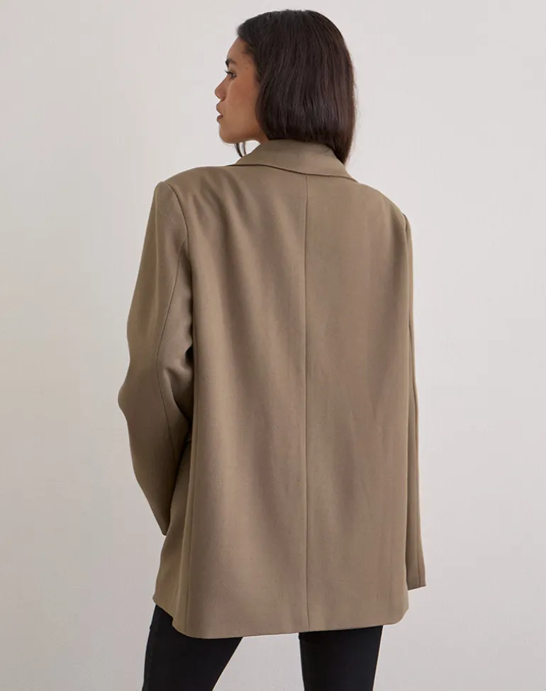 Maiwa Blazer in Textured Tailoring Beige