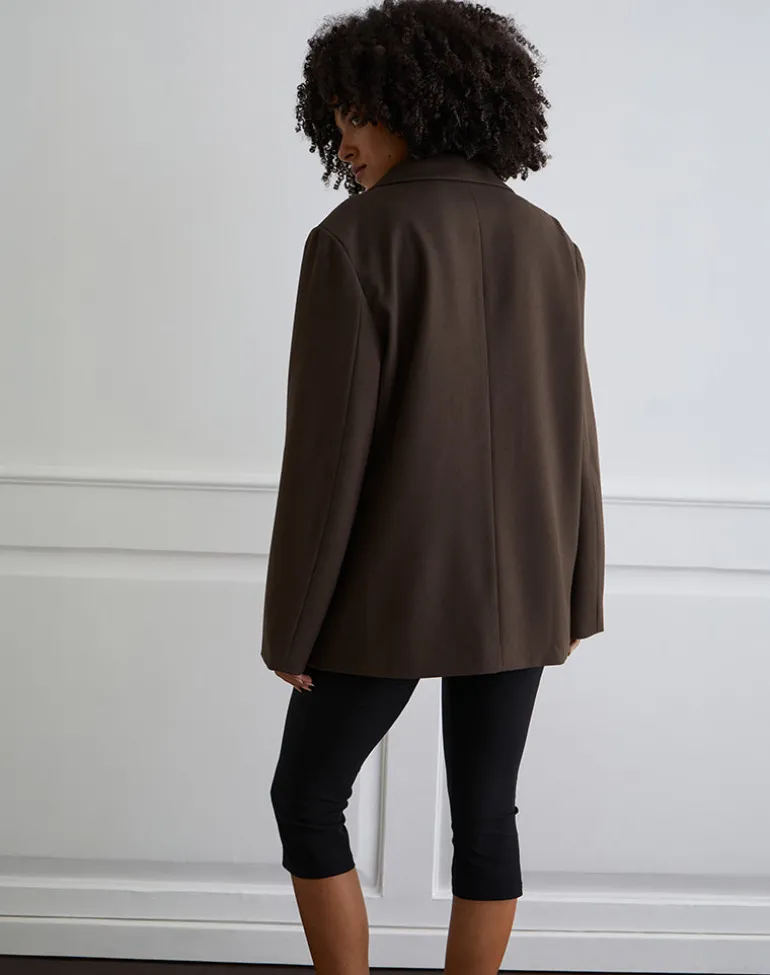 Maiwa Textured Tailoring Blazer in Brown