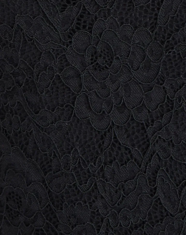 Maizy Halterneck Bodysuit in Black Floral Lace