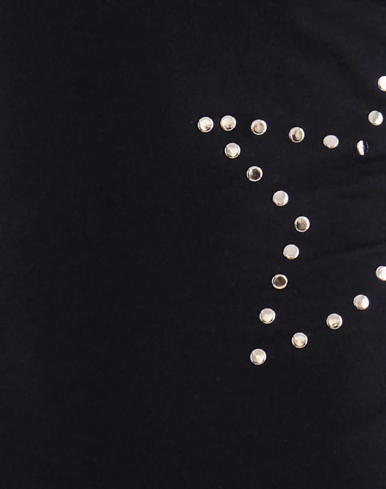 Malakai Long Sleeve Top in Star Stud Black