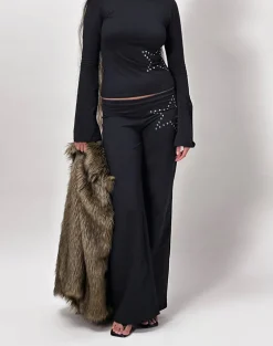 Malakai Long Sleeve Top in Star Stud Black