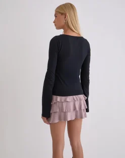 Malakai Long Sleeve Top in Star Stud Black