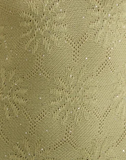 Malvara Halterneck Mini Dress in Sequin Knit Green