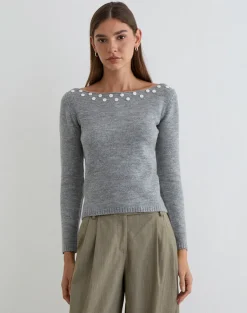 Manahi Jumper in Pearl Knit Grey