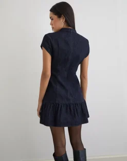 Manama Mini Dress in Chambray Indigo