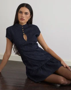 Manama Mini Dress in Chambray Indigo