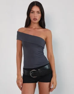 Marga One Shoulder Top in Ocean Storm