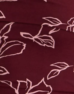 Marga One Shoulder Top in Outline Rose Maroon