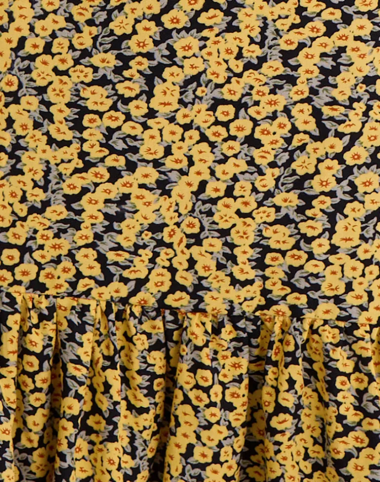 Marige Roundneck Mini Dress in Mini Bloom Yellow