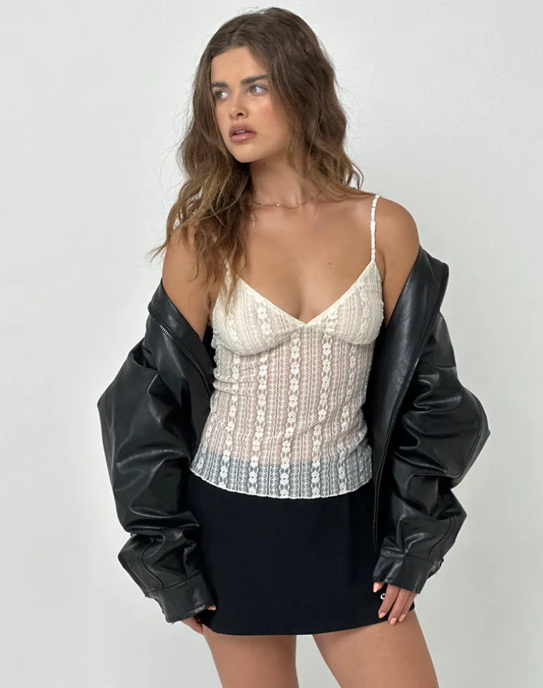 Marinda Cami Top in Lace Cream
