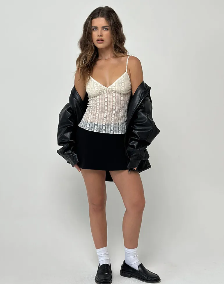 Marinda Cami Top in Lace Cream