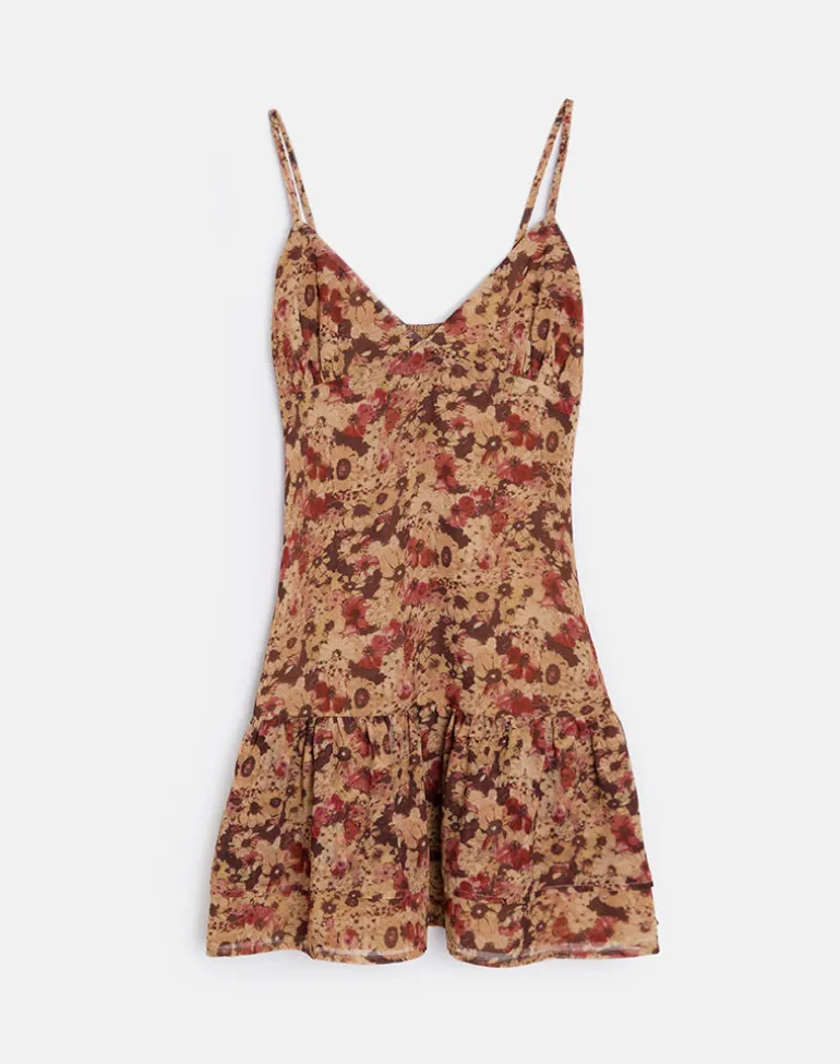 Marja Cami Mini Dress in Chiffon Rusty Flower
