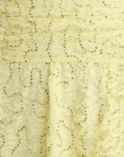 Marty Mini Dress in Drape Sequin Lace Lime