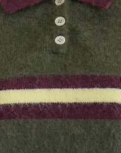 Marvina Jumper in Knit Green with Yellow Stripe