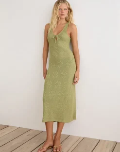 Masela Midi Dress in Sequin Knit Green