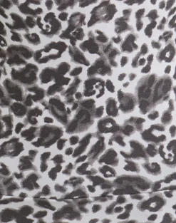 Matiah Off Shoulder Top in Jersey Blurry Leopard Grey