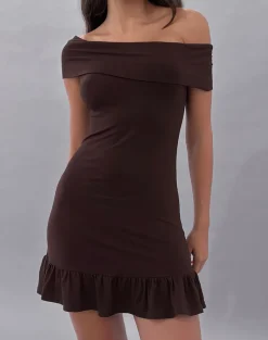 Maufa Mini Dress in Jersey Bitter Chocolate