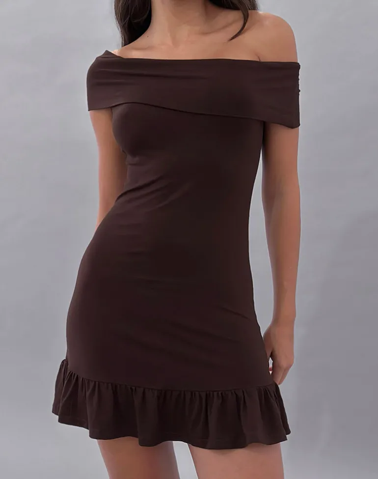Maufa Mini Dress in Jersey Bitter Chocolate