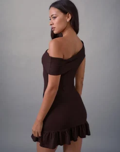 Maufa Mini Dress in Jersey Bitter Chocolate