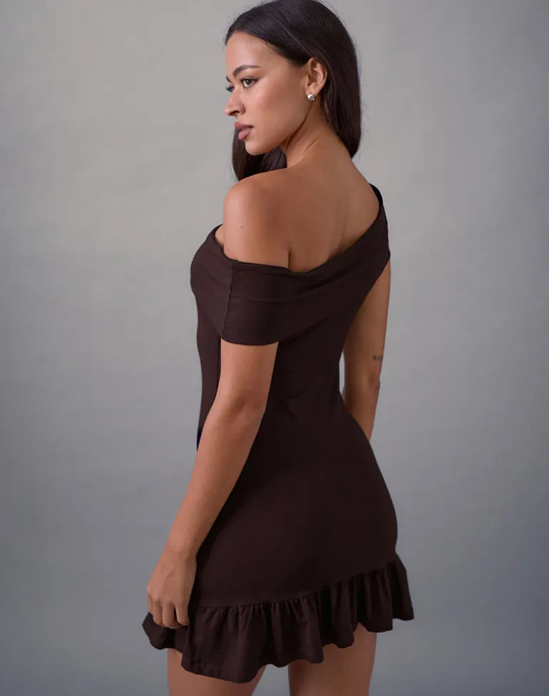 Maufa Mini Dress in Jersey Bitter Chocolate