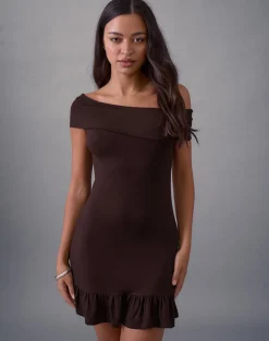 Maufa Mini Dress in Jersey Bitter Chocolate