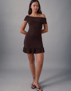 Maufa Mini Dress in Jersey Bitter Chocolate