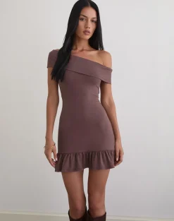 Maufa Mini Dress in Jersey Deep Taupe