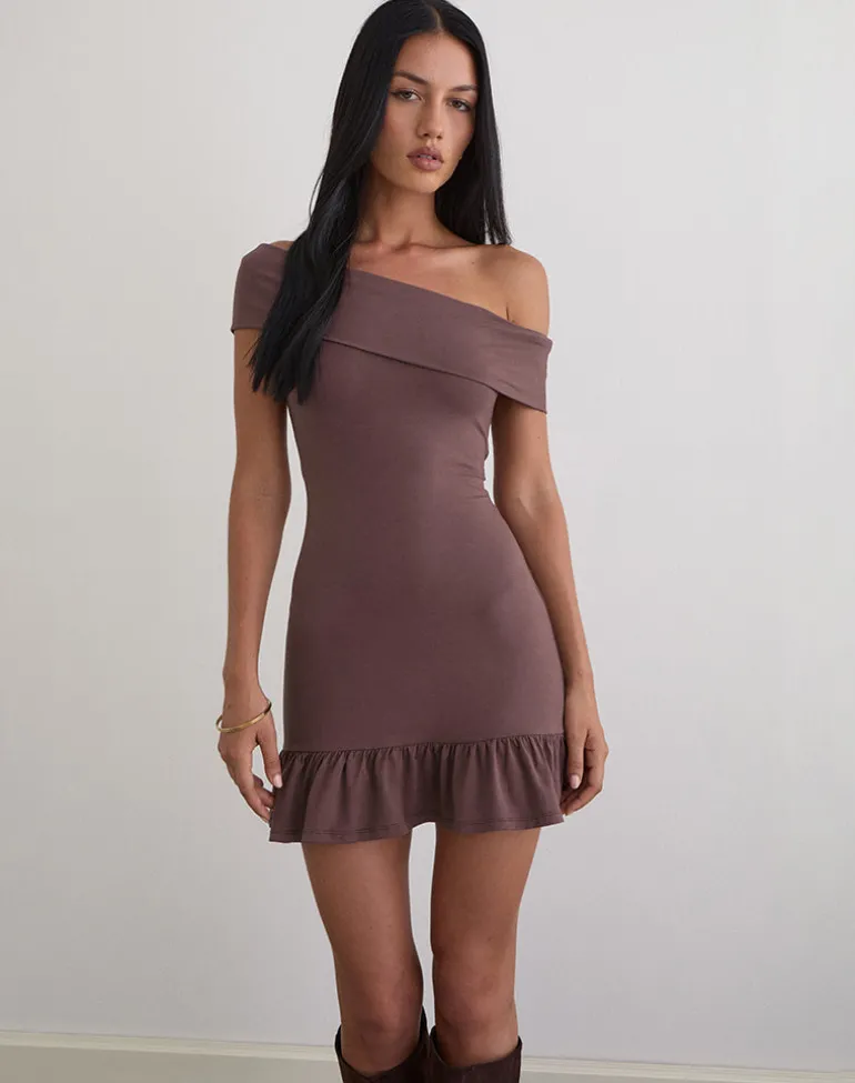 Maufa Mini Dress in Jersey Deep Taupe