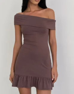 Maufa Mini Dress in Jersey Deep Taupe