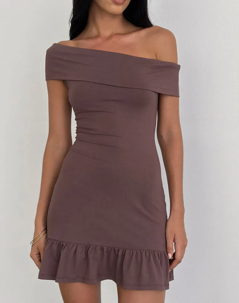 Maufa Mini Dress in Jersey Deep Taupe