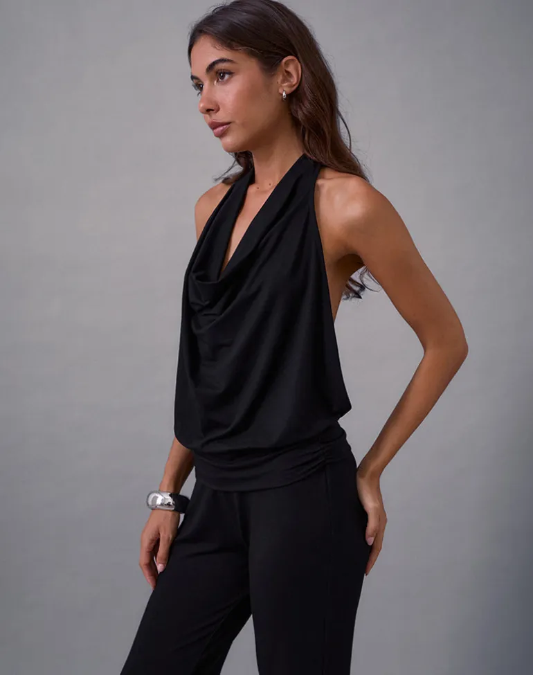 Mayla Backless Jumpsuit in Black