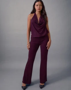 Mayla Backless Jumpsuit in Fig