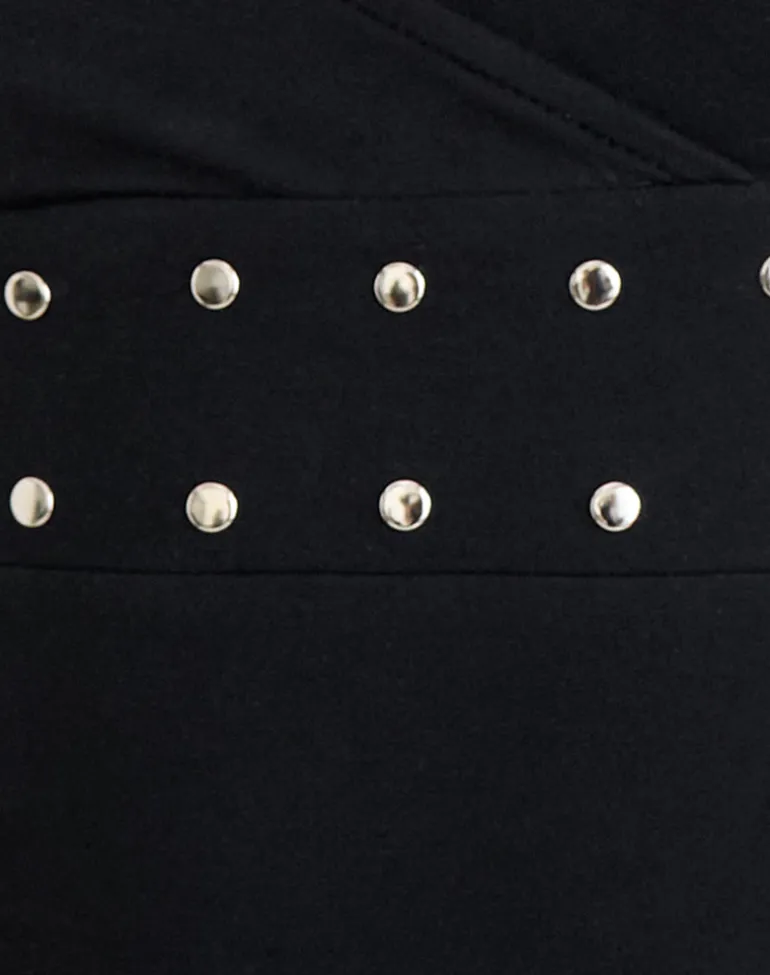 Mayoti Top in Rayon Jersey Black with Studs