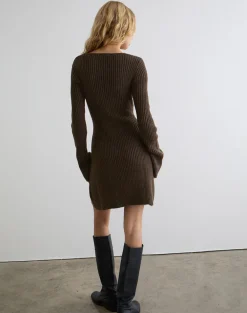 Meghan Mini Dress in Dark Chocolate