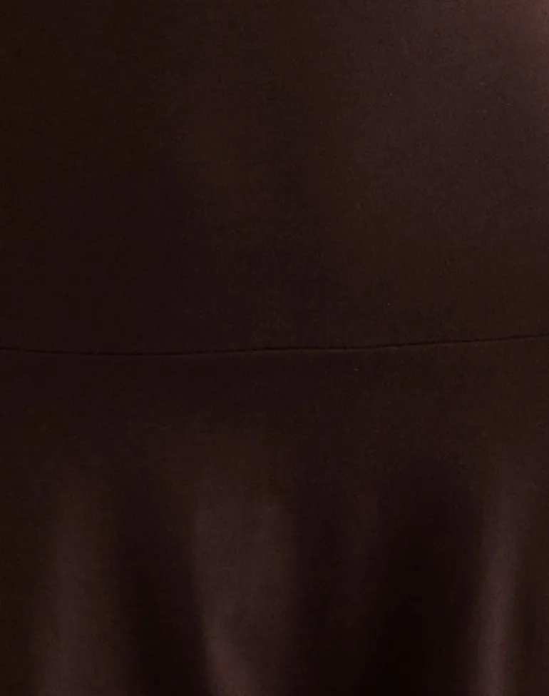 Messac Asymmetric Dress in Rayon Jersey Bitter Chocolate