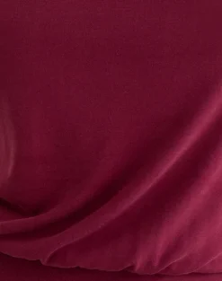 Miasa Backless Halterneck Top in Cupro Burgundy
