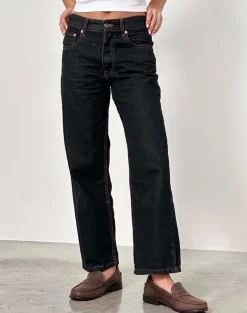 Mid Rise Awkward Parallel Jeans in Indigo