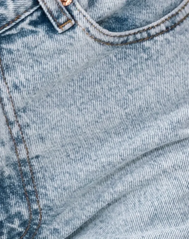 Mid Rise Slim Parallel Jeans in 80's Light Wash