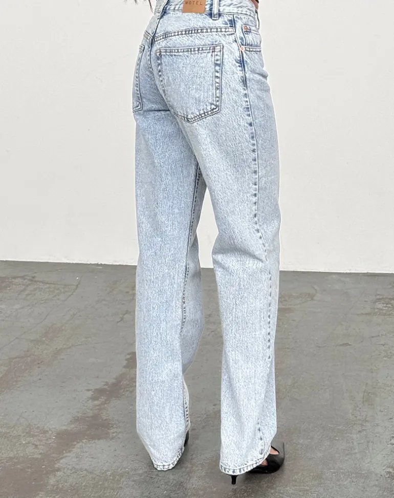 Mid Rise Slim Parallel Jeans in 80's Light Wash
