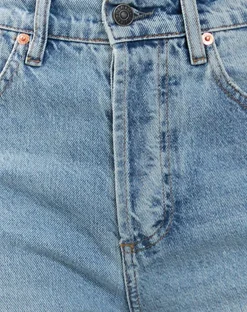 Mid Rise Straight Leg Cropped Jeans in Bleach Denim