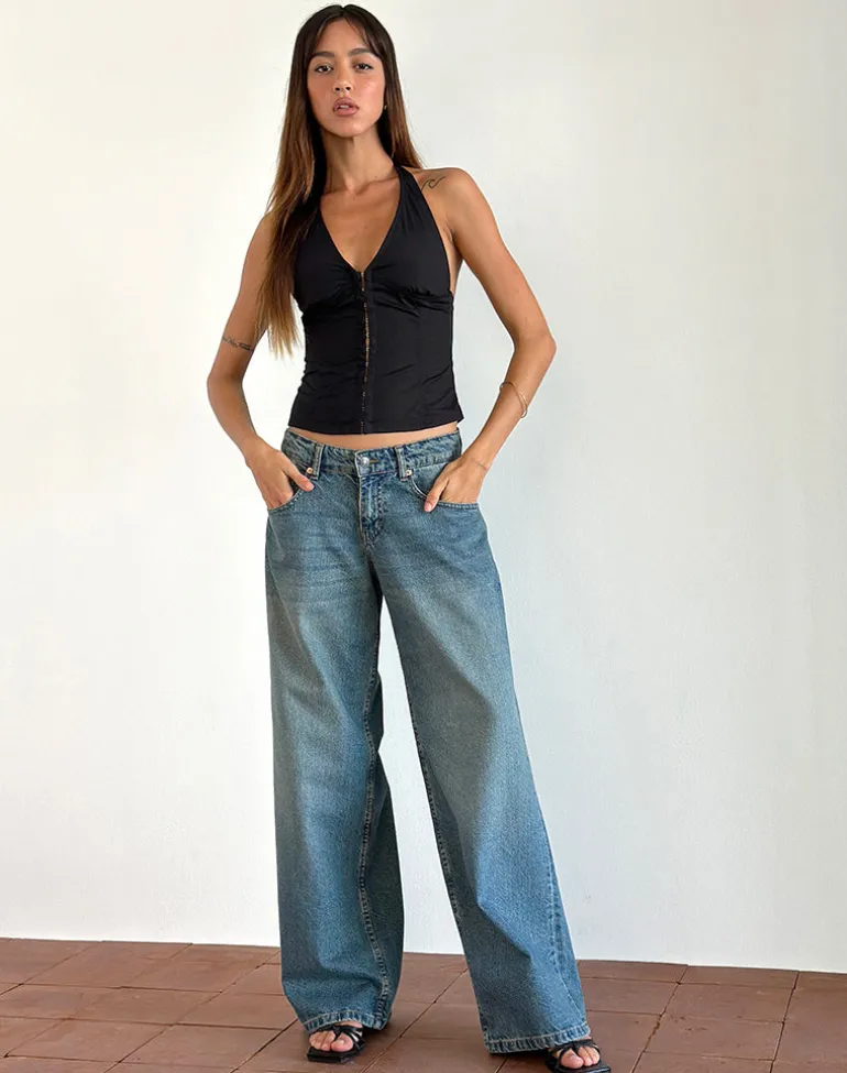 Miken Halterneck Vest Top in Black