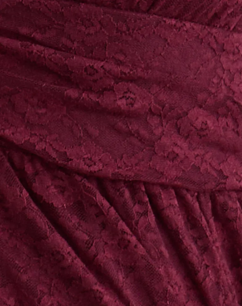 Milna Butterfly Top in Lace Maroon