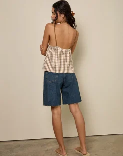 Milota Cami Top in Brown Check