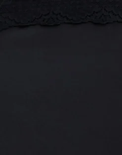 Minae Bandeau Top with Lace Trim in Satin Black