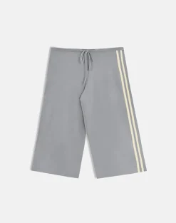 Mino Capri Trouser in Grey with Lemon Yellow Binding