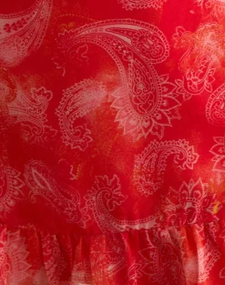 Mireya Mini Dress in Paisley Chiffon Red