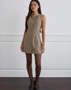 Mirina Mini Dress in Tailoring Taupe