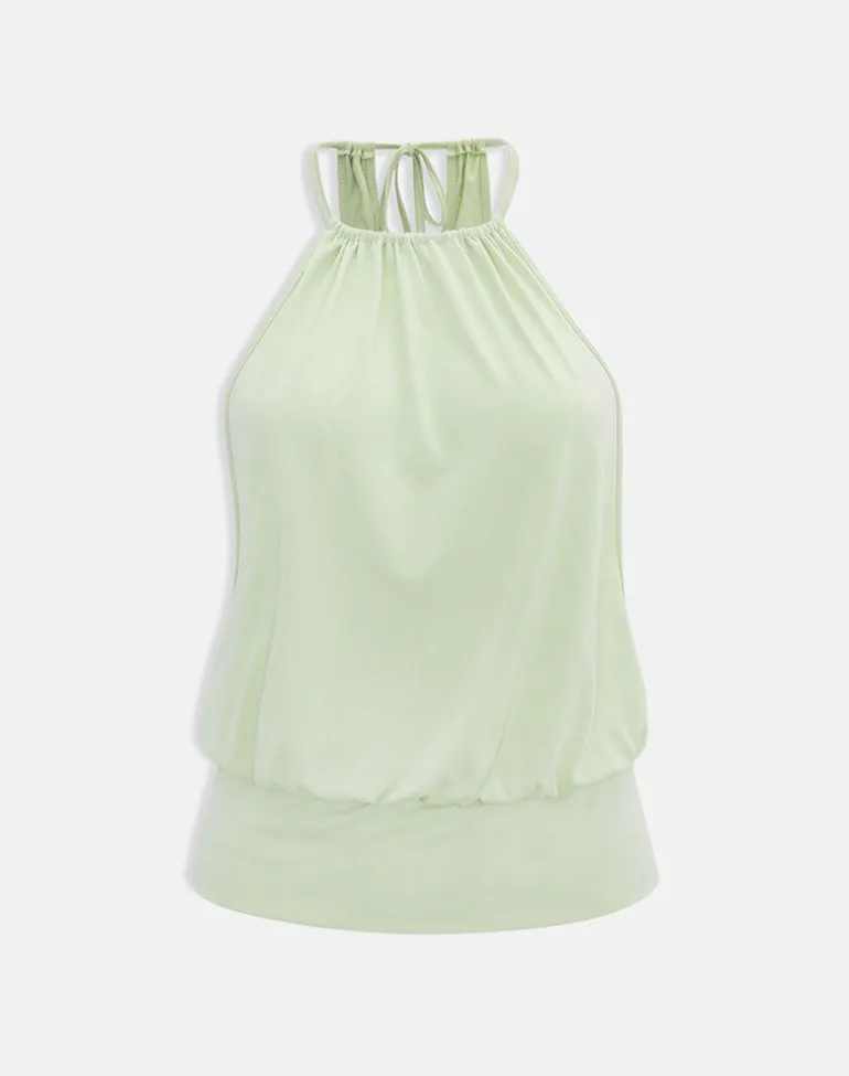 Miruna Halterneck Top in Pistachio