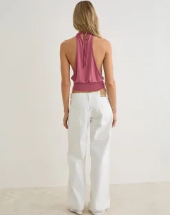 Miruna Halterneck Top in Raspberry