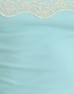Mishti Cami Top with Lace Trim in Aqua